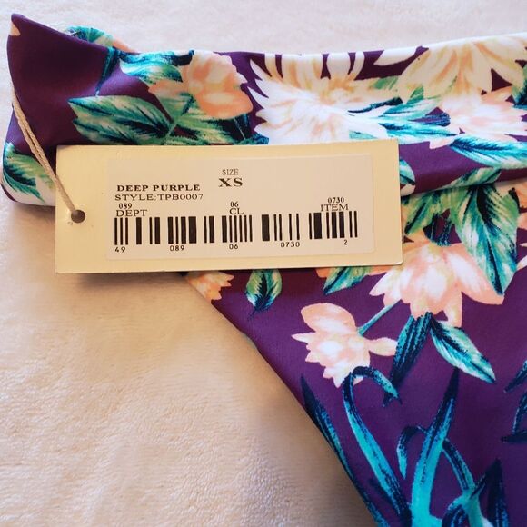 NEW Tori Seafoam Deep Purple Cheeky Swimsuit Bikini Bottoms XS - Picture 4 of 9